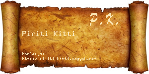 Piriti Kitti névjegykártya