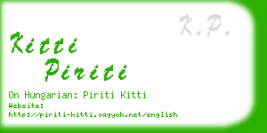 kitti piriti business card